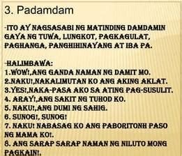 10 halimbawa ng padamdam brainly